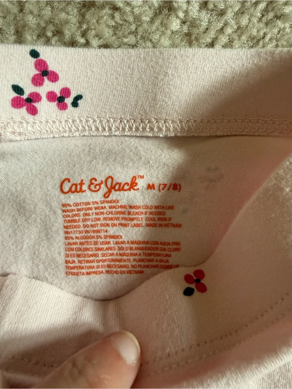 Cat & Jack Light Pink Floral Dot Leggings